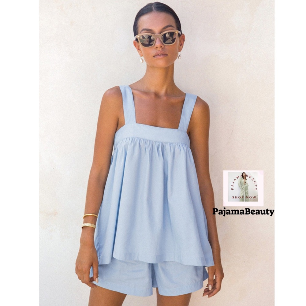 2 piece pajama/causal blue set